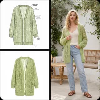 上传面料生成服装款式+模特穿戴图